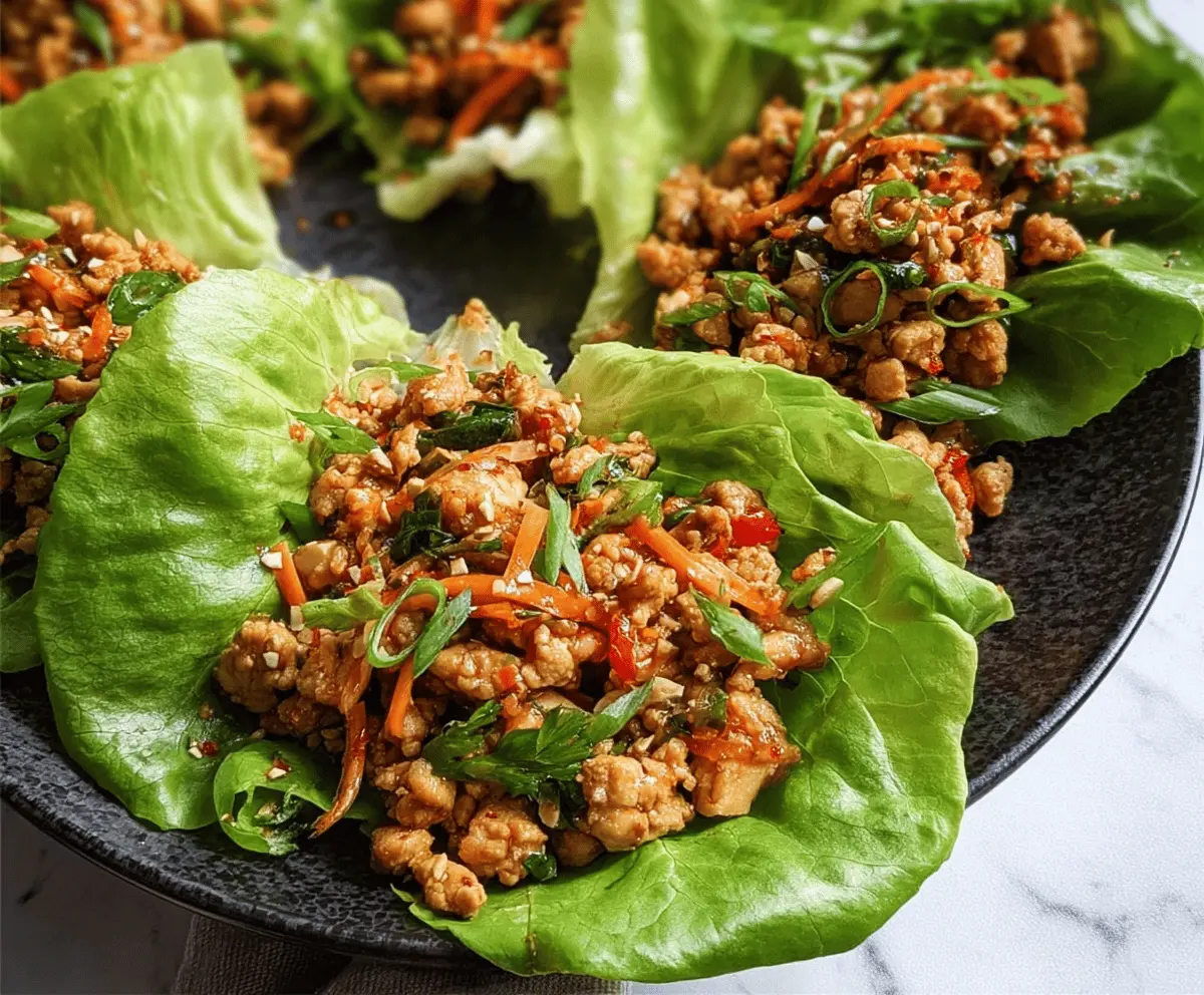 Healthy Thai Chicken Lettuce Wraps Recipe