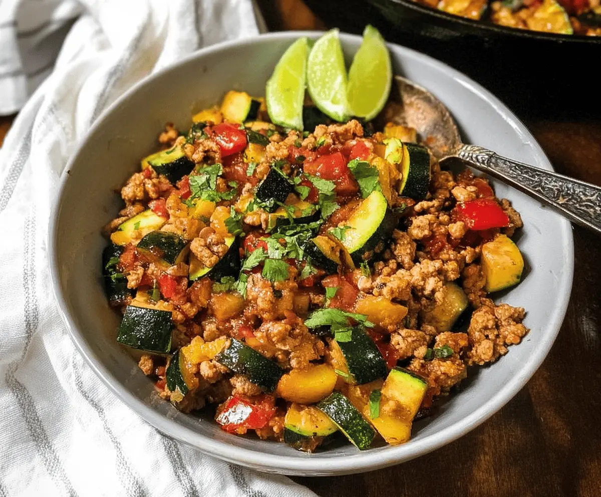 Easy Ground Turkey and Zucchini Skillet Recipe