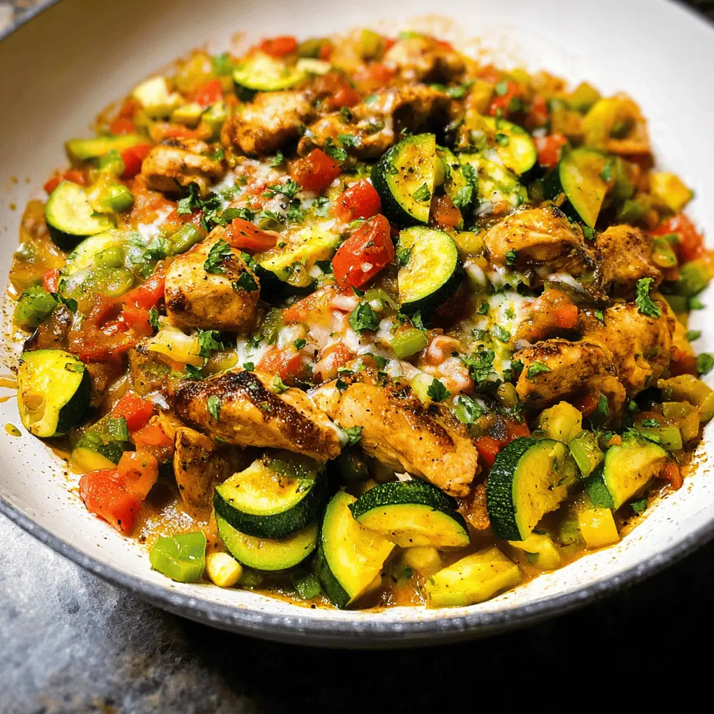 Easy Tex Mex Chicken and Zucchini Skillet
