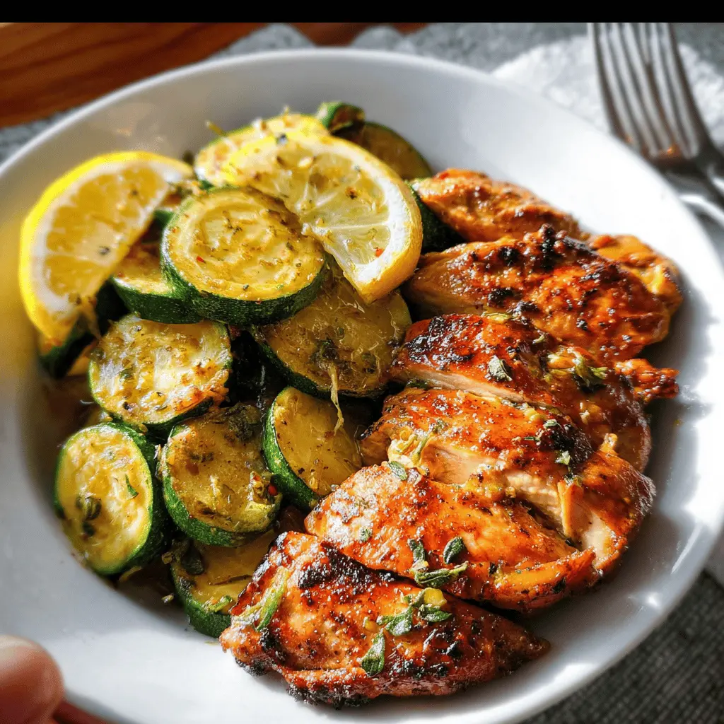 Easy Asado Chicken with Sauteed Lemon Zucchini