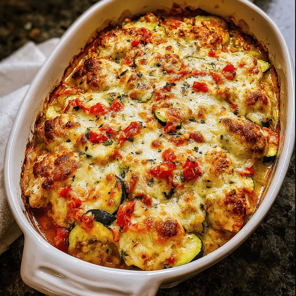 Healthy Mediterranean Chicken Zucchini Bake