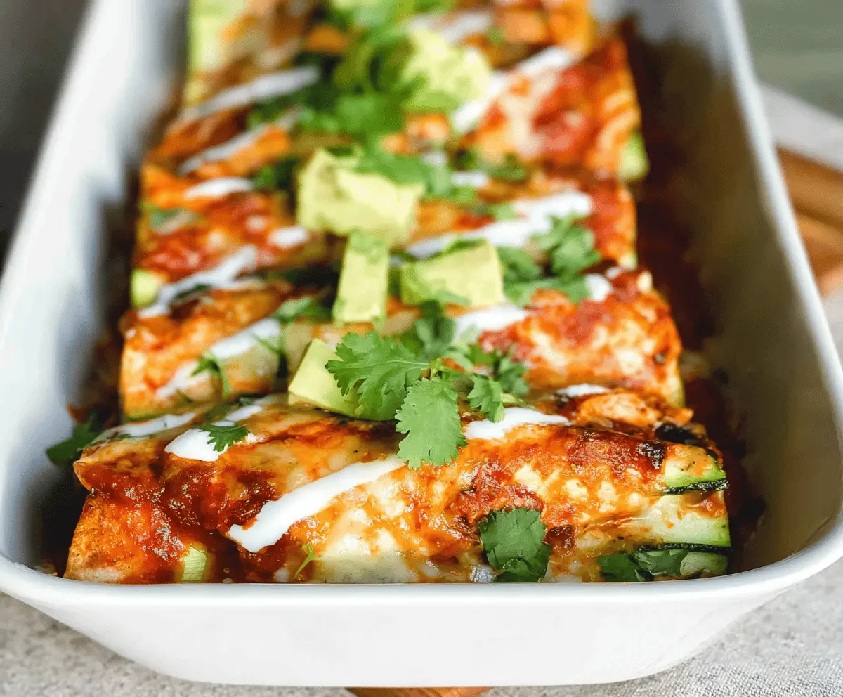 Cheesy Keto Chicken Enchiladas with Zucchini