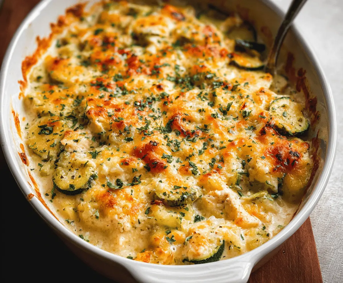 Easy Cheesy Chicken Zucchini Casserole