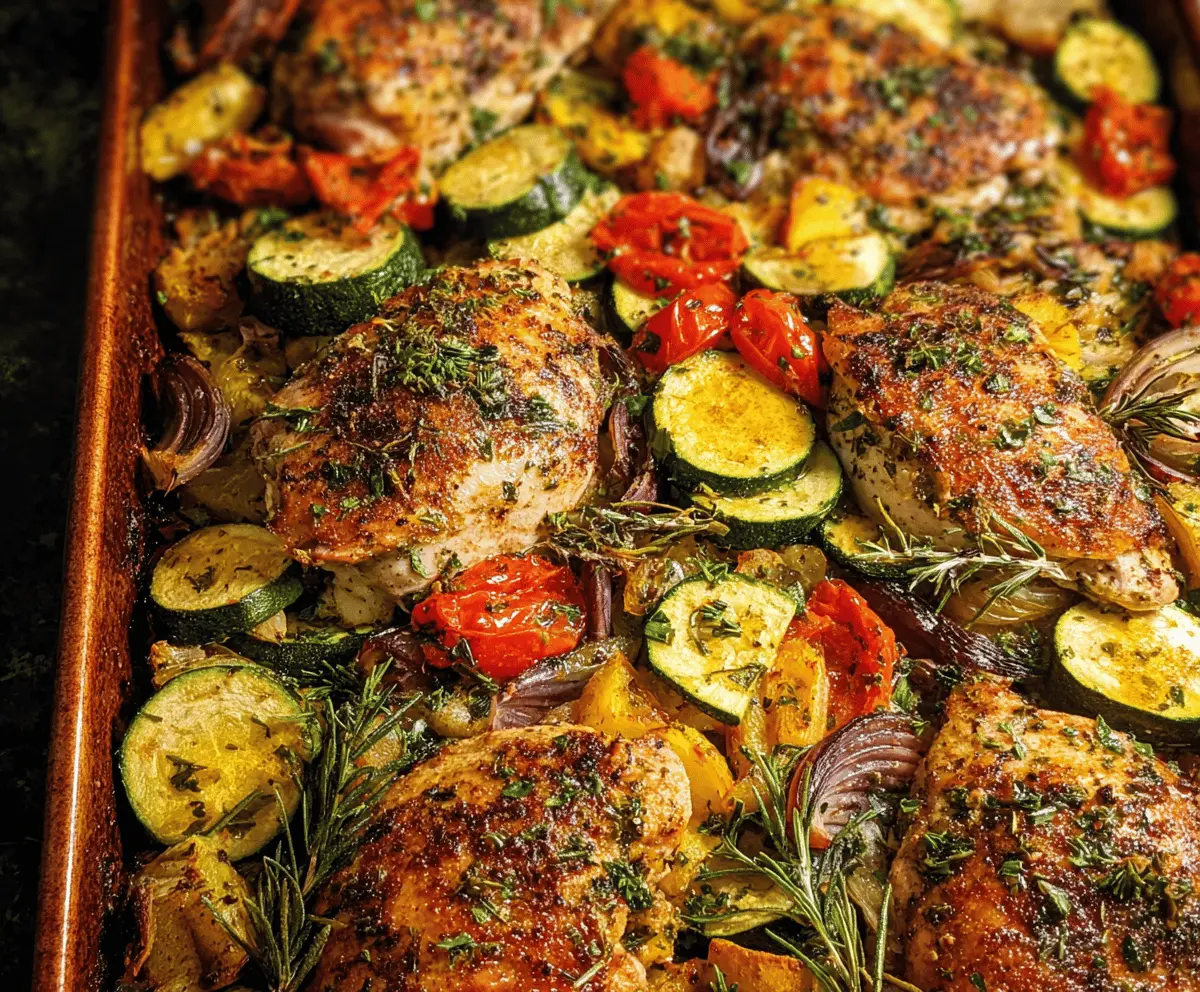 Easy Sheet Pan Mediterranean Chicken with Zucchini