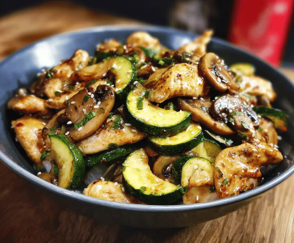 Easy Zucchini Mushroom Chicken Stir Fry Recipe
