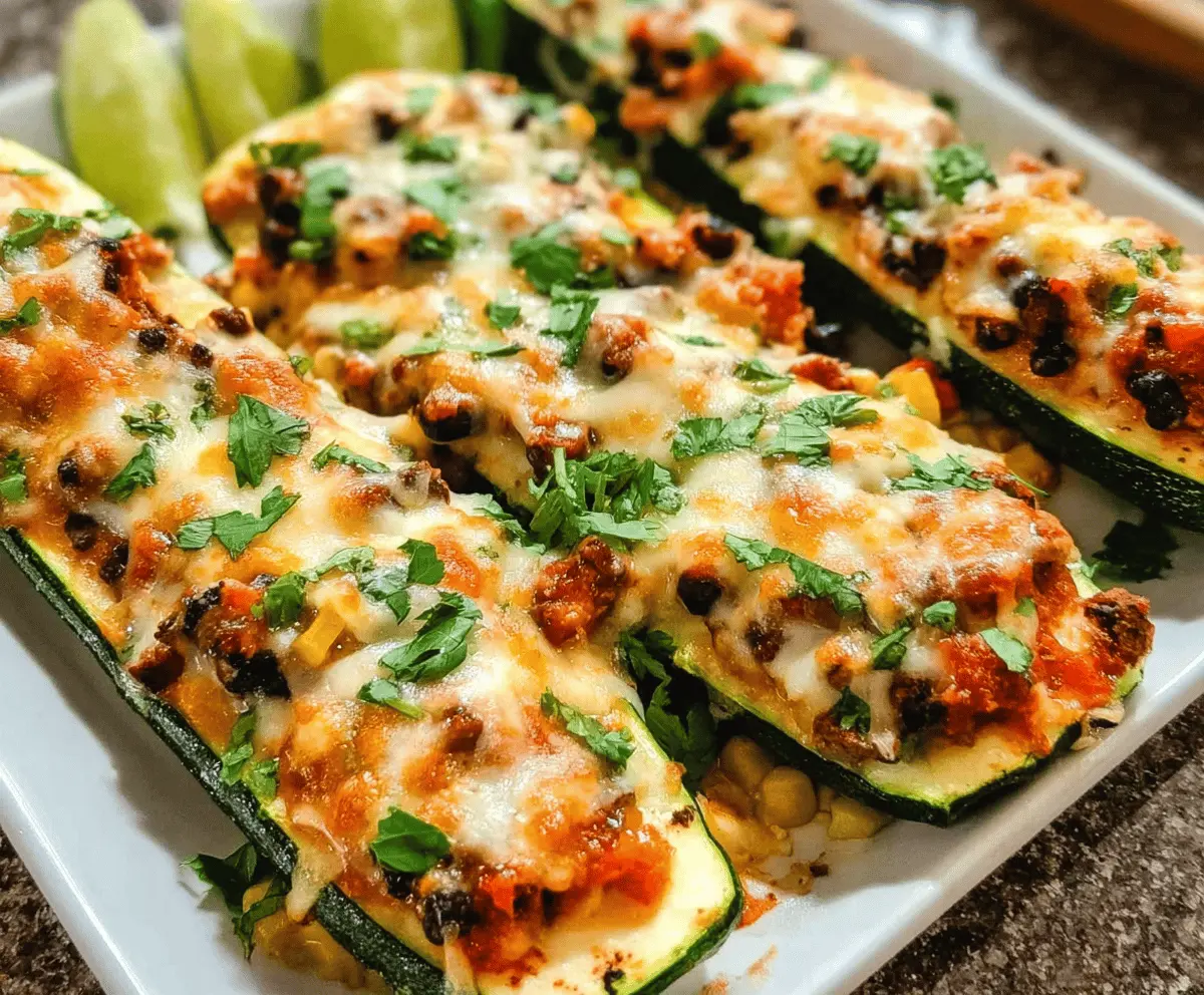 Healthy Mexican Zucchini Boats with Cheese