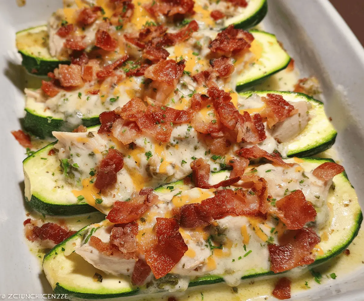 Easy Chicken Bacon Ranch Zucchini Bake