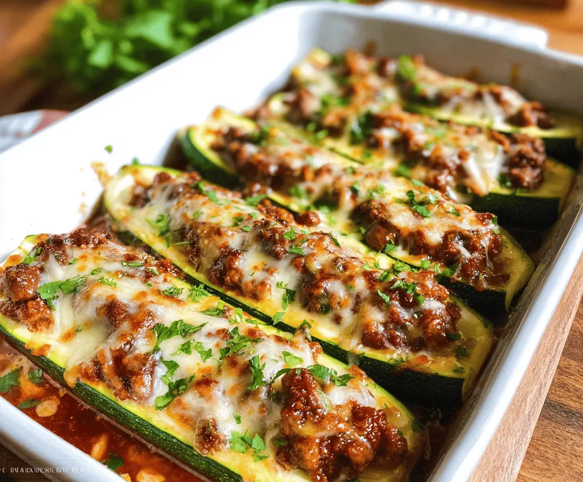 Easy Ground Beef Zucchini Boats Recipe