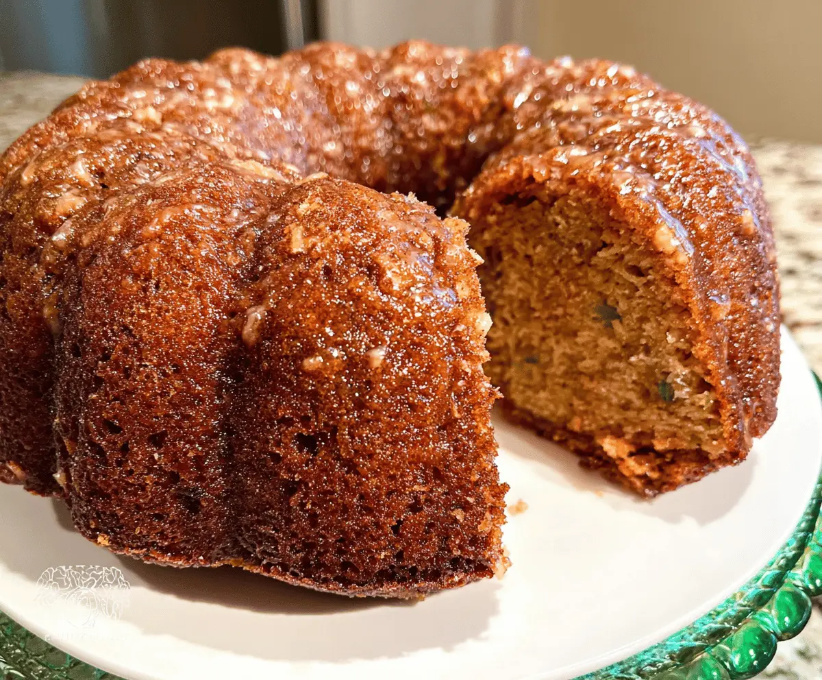 Moist Cinnamon Zucchini Bread in Bundt Pan