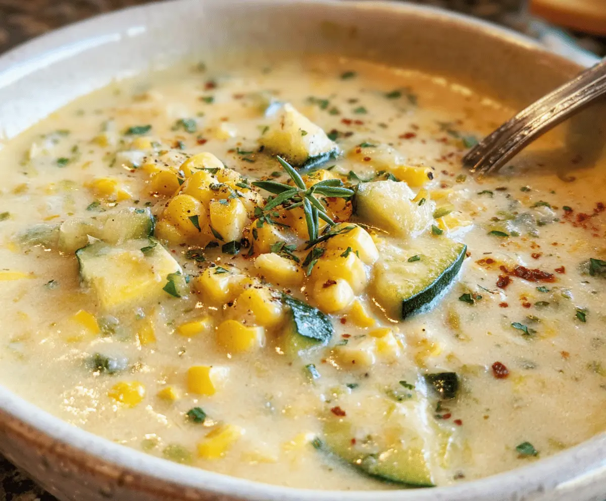 Creamy Summer Corn and Zucchini Chowder Recipe