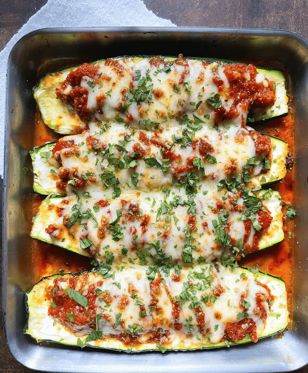 Easy Keto Zucchini Lasagna Boats Recipe
