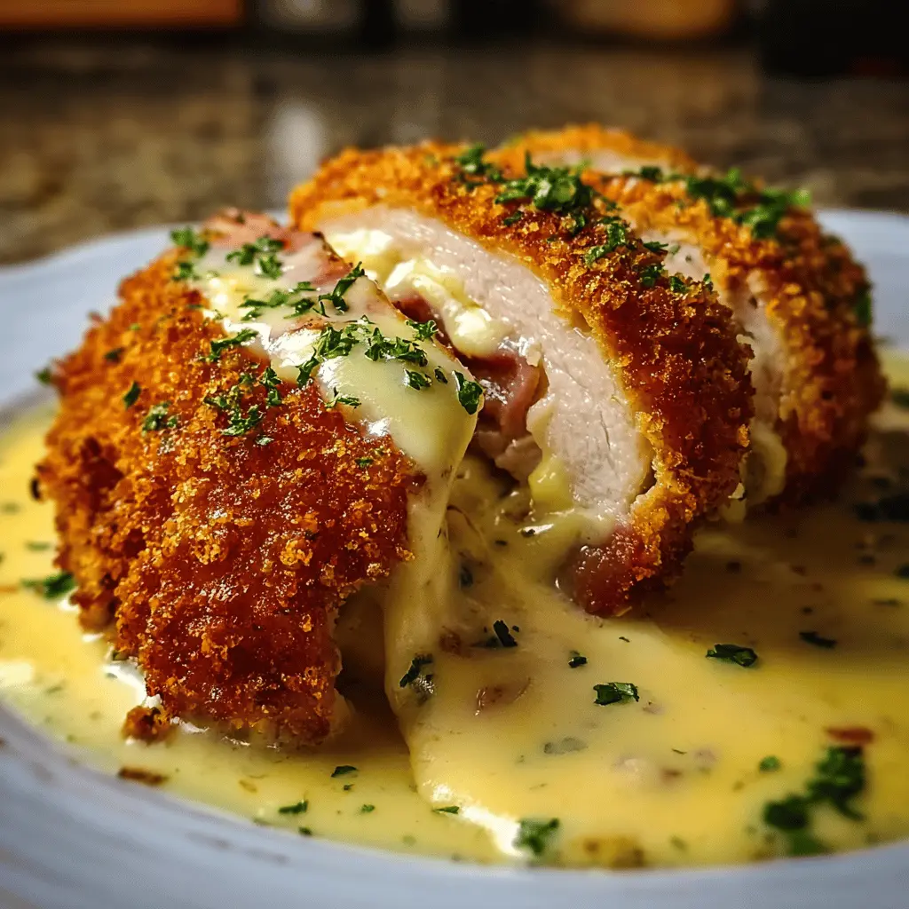 Crispy Creamy Chicken Cordon Bleu with Easy Dijon Sauce