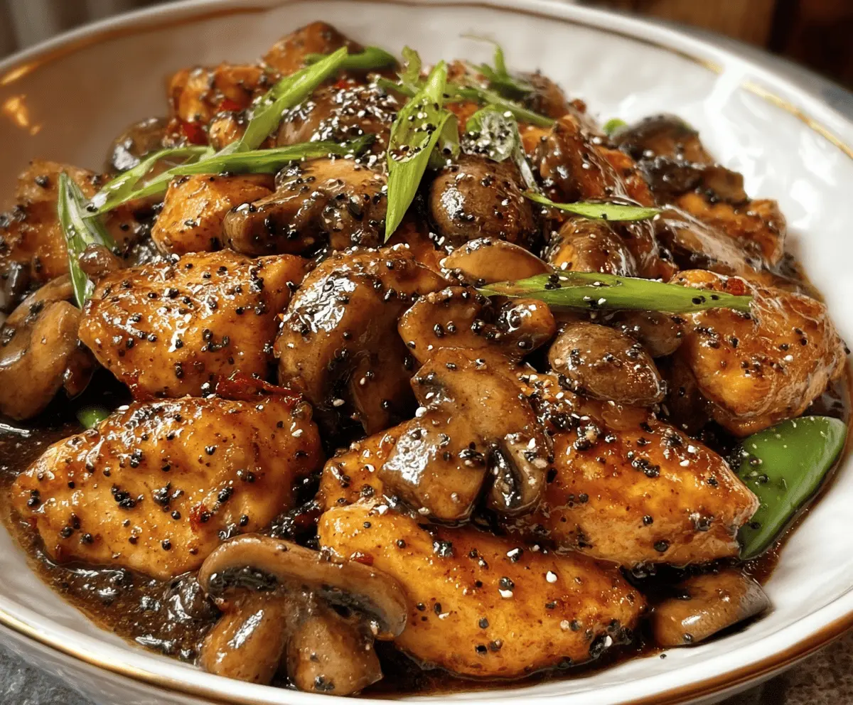 Easy Black Pepper Chicken with Mushrooms Recipe