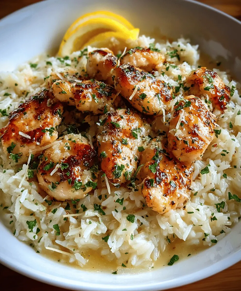 Easy Chicken Scampi with Garlic Parmesan Rice