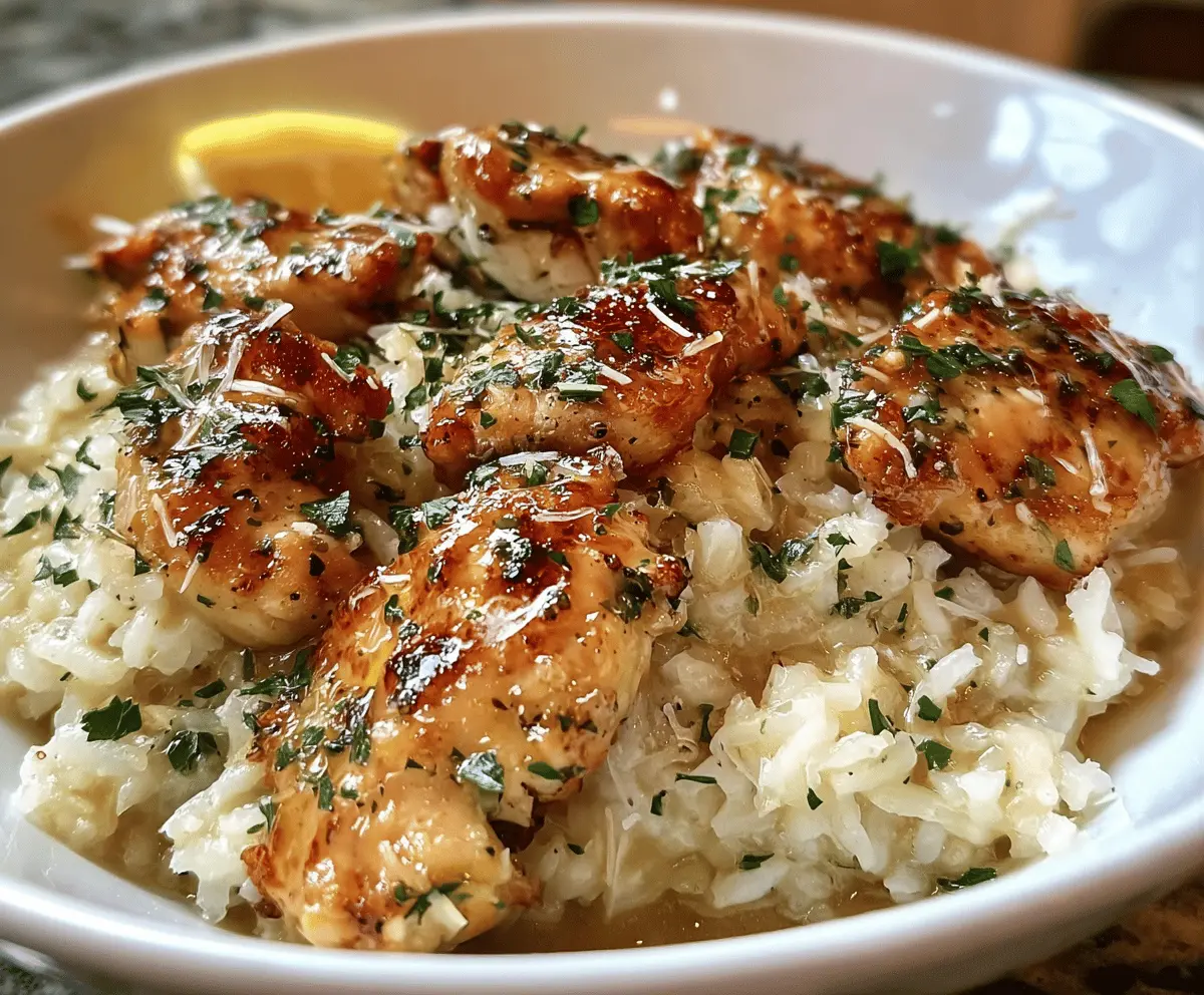 Easy Chicken Scampi with Garlic Parmesan Rice