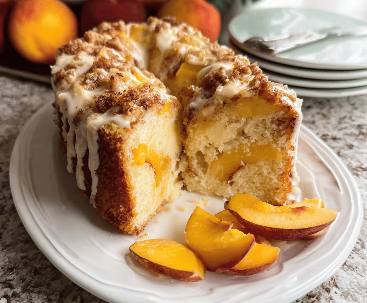 Cream Cheese Peach Cobbler Pound Cake Recipe