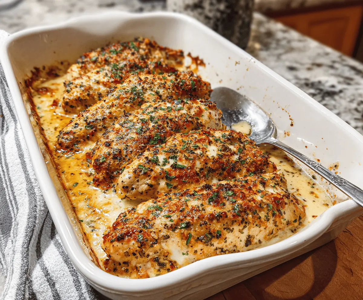 Easy Garlic Parmesan Chicken Bake Recipe