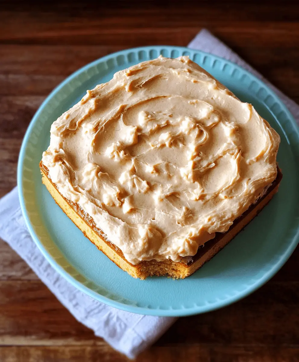 Moist Peach Cake with Brown Sugar Frosting