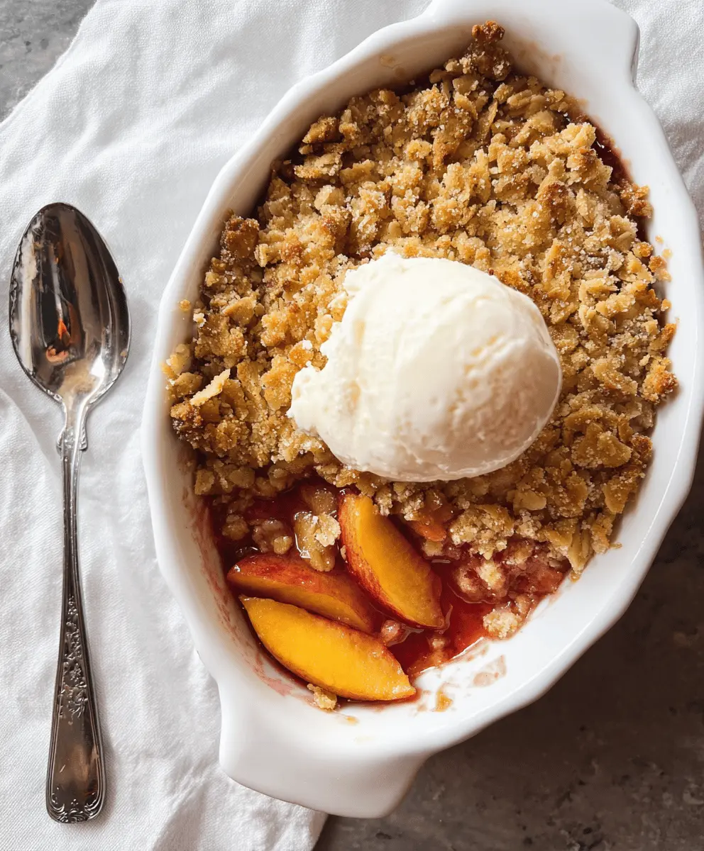 Easy Homemade Peach Crisp with Crunchy Topping