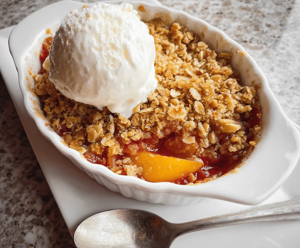 Easy Homemade Peach Crisp with Crunchy Topping