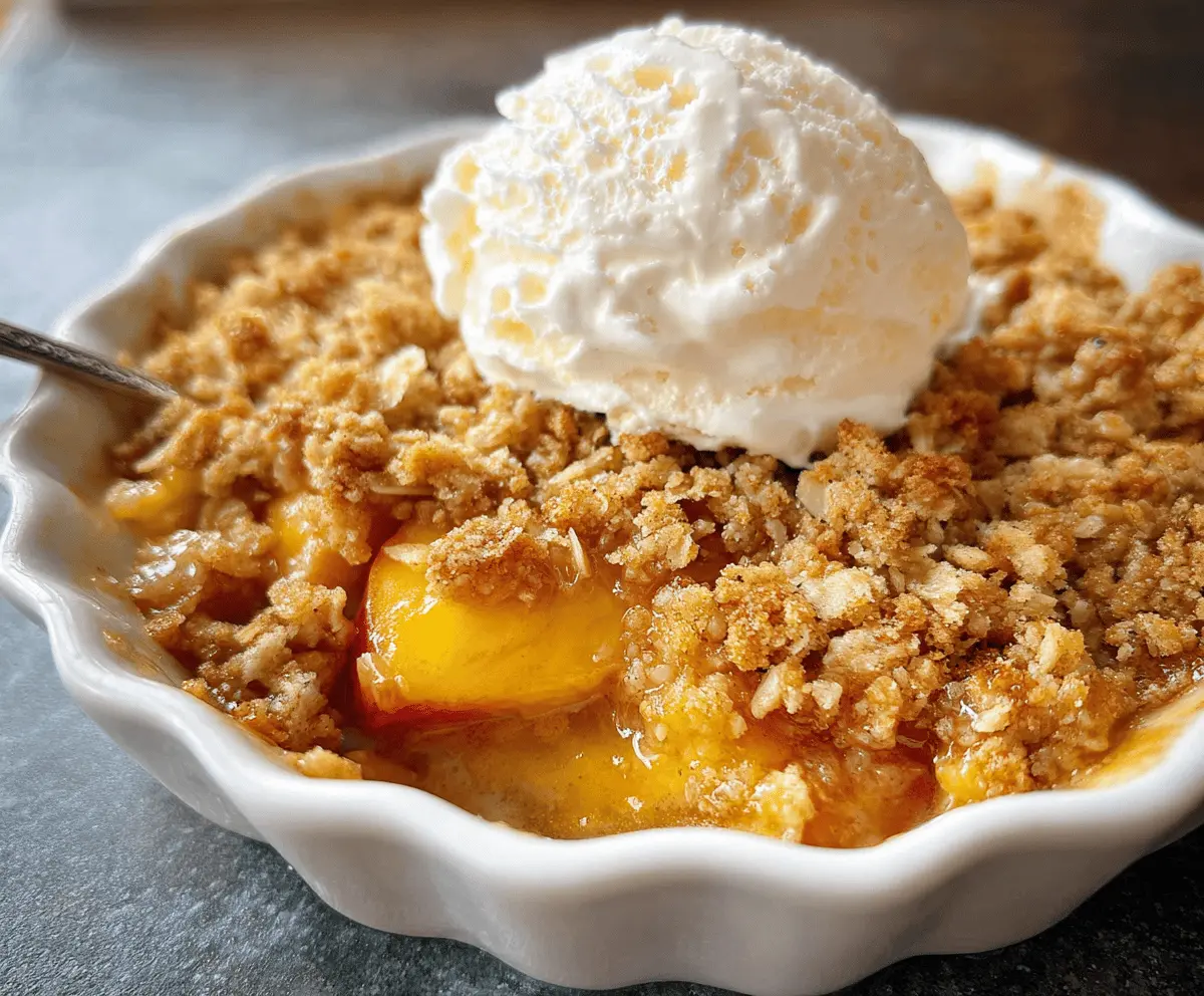 Easy Peach Crisp Recipe with Crunchy Topping