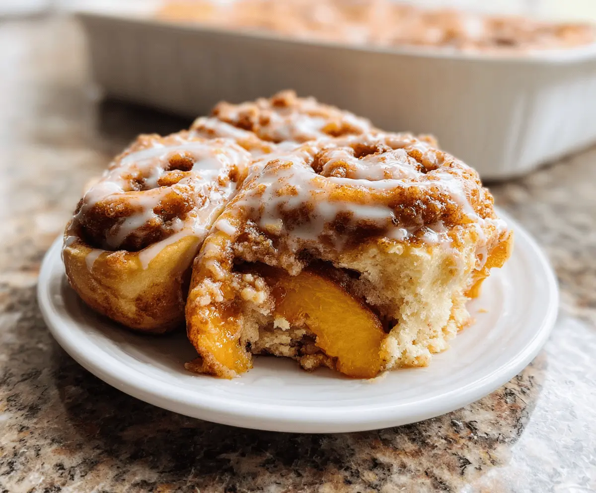 Easy Peach Cobbler Cinnamon Rolls Recipe