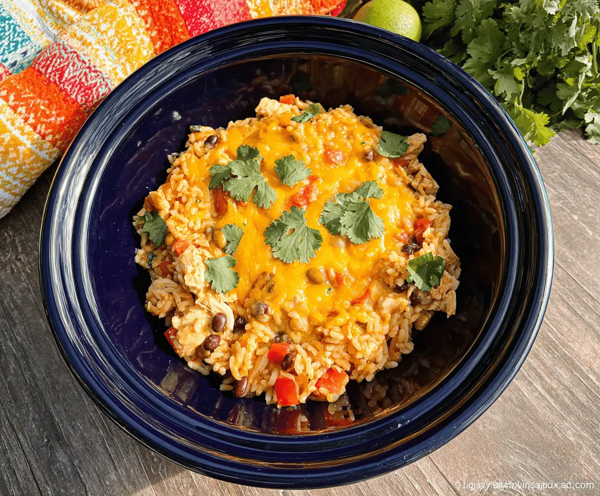 Easy Southwest Crock Pot Chicken and Rice Recipe