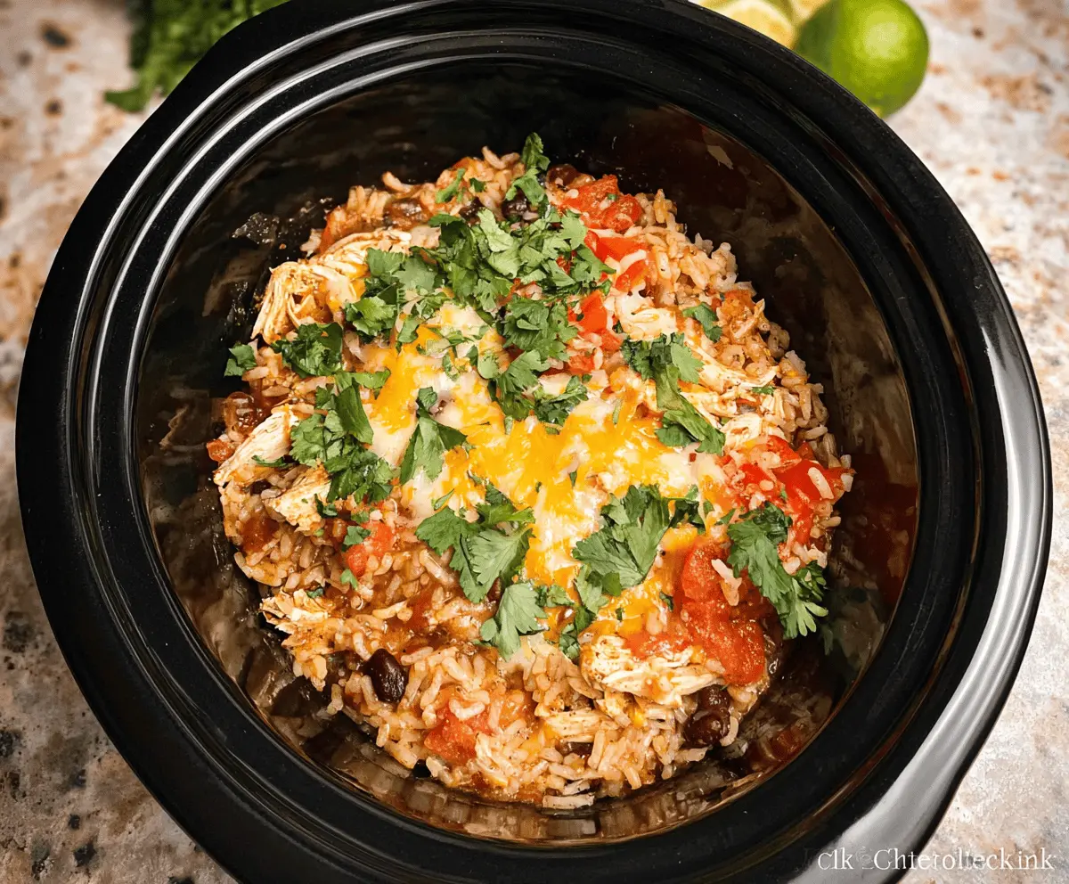 Easy Southwest Crock Pot Chicken and Rice Recipe