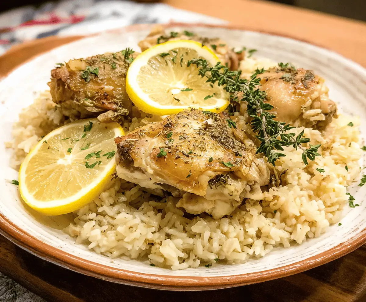 Easy Slow Cooker Lemon Herb Chicken and Rice