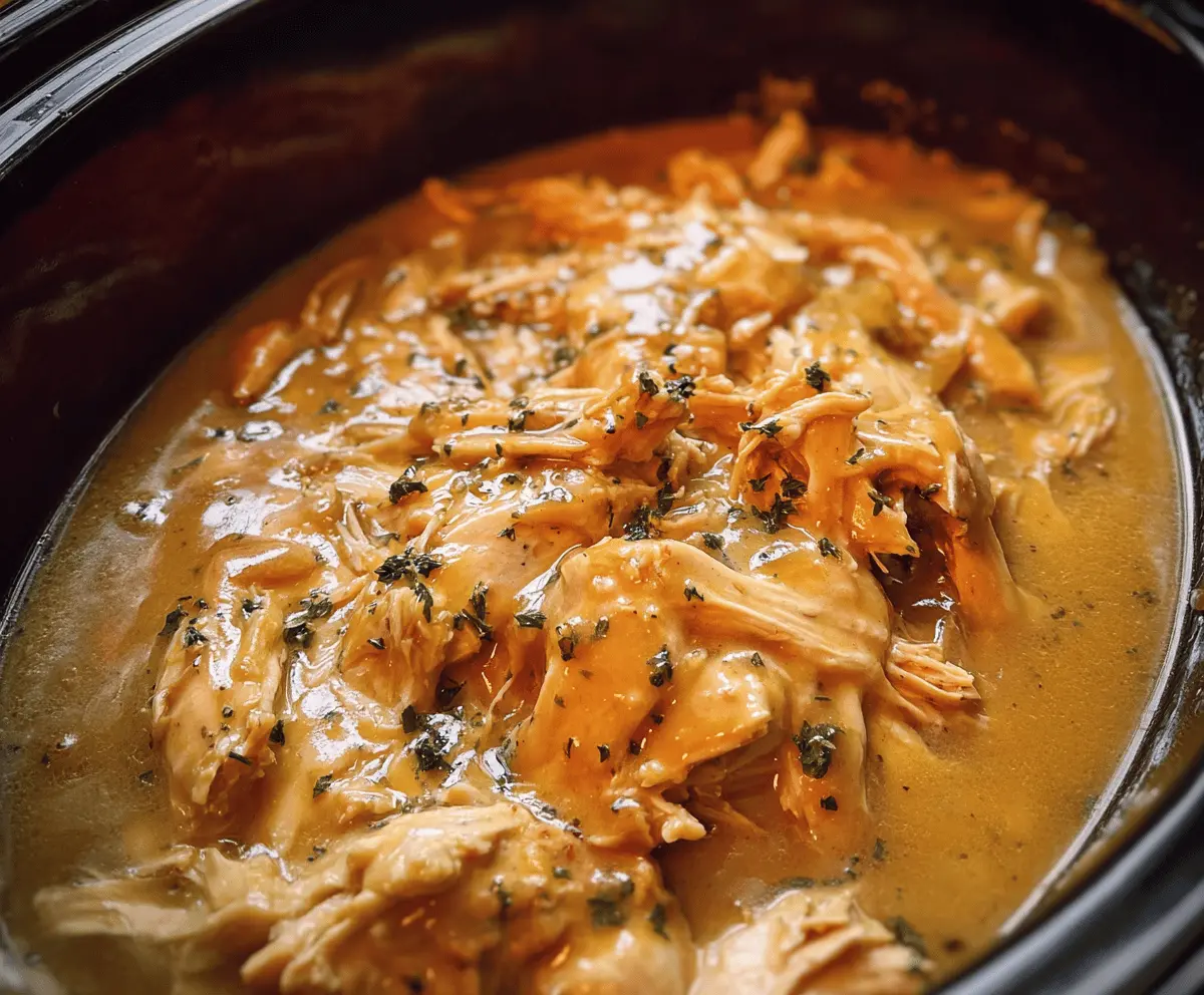 Easy Slow Cooker Chicken and Creamy Gravy