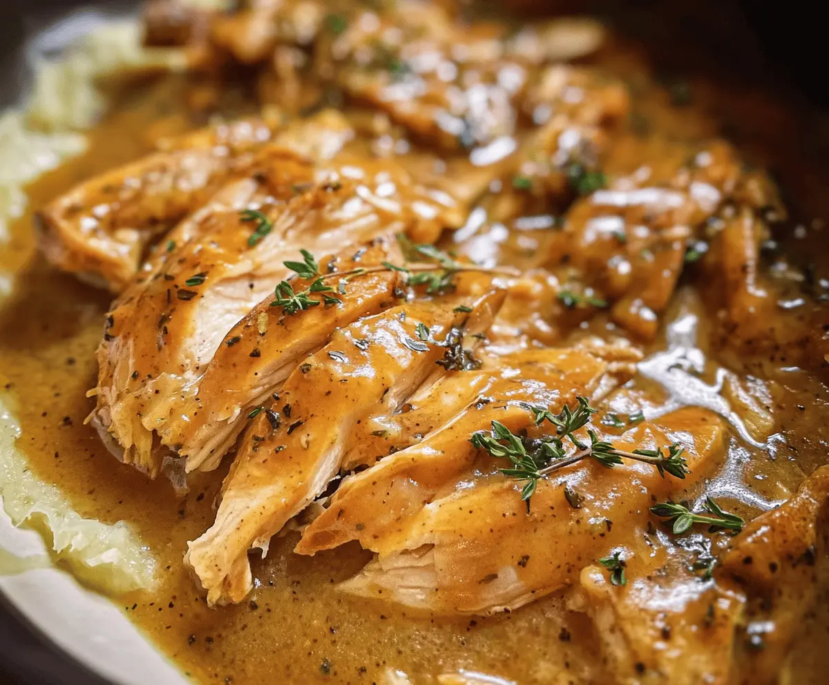 Easy Slow Cooker Chicken and Creamy Gravy