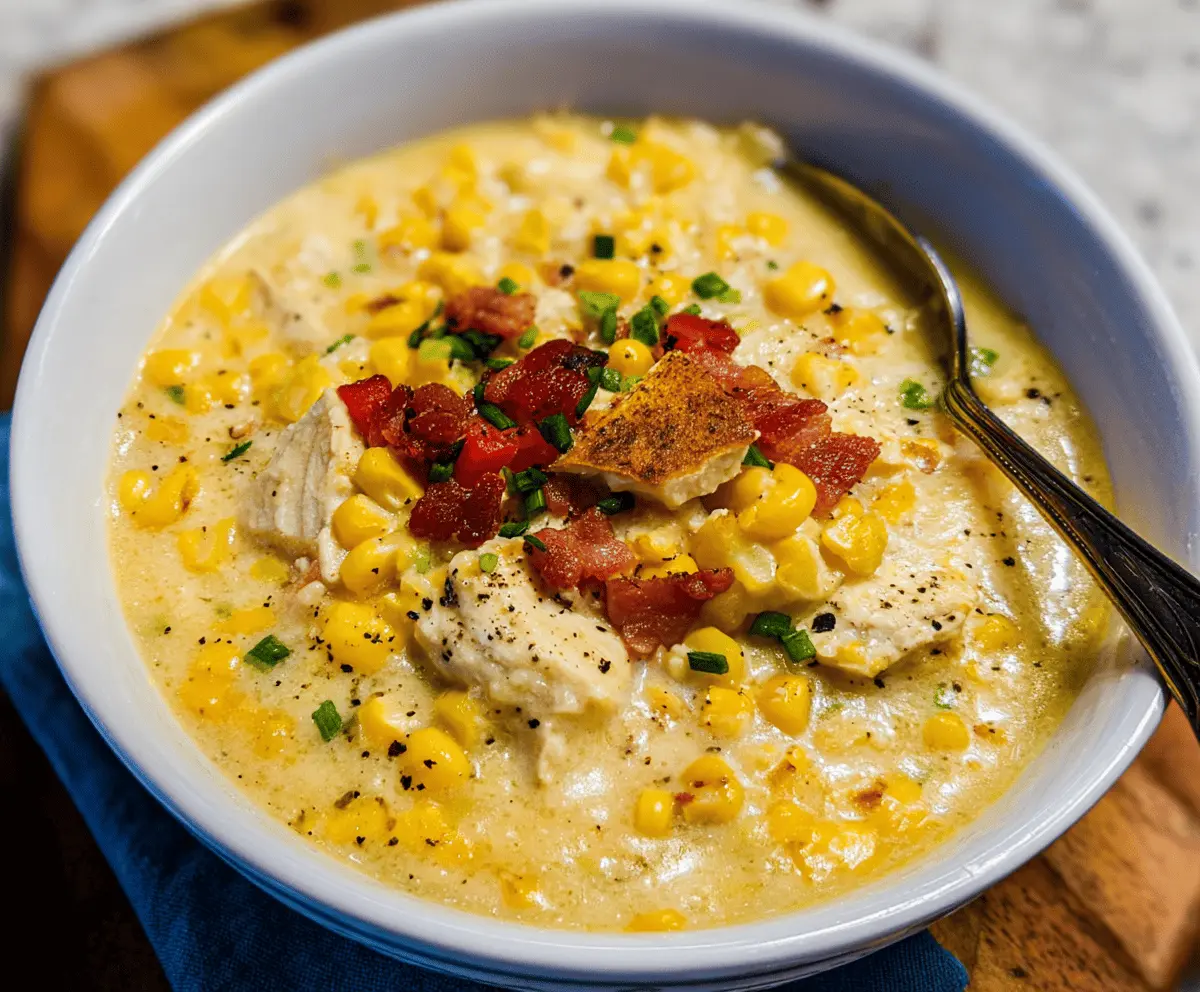 Easy Crockpot Chicken Corn Chowder Recipe