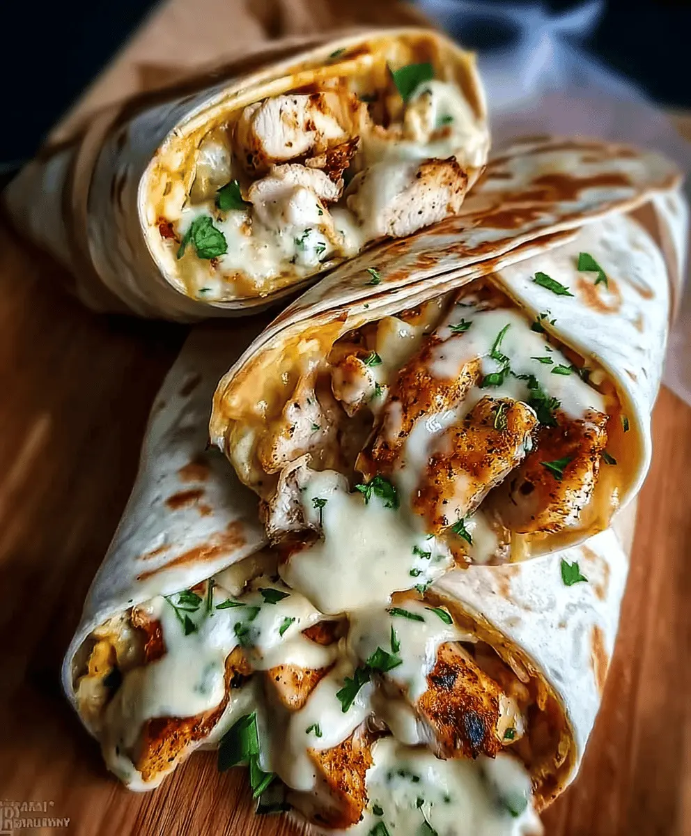 Easy Cheesy Garlic Chicken Wraps Recipe