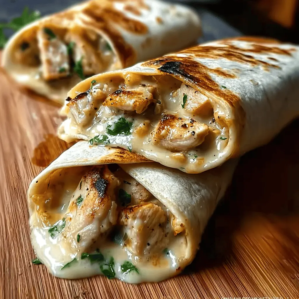 Easy Cheesy Garlic Chicken Wraps Recipe