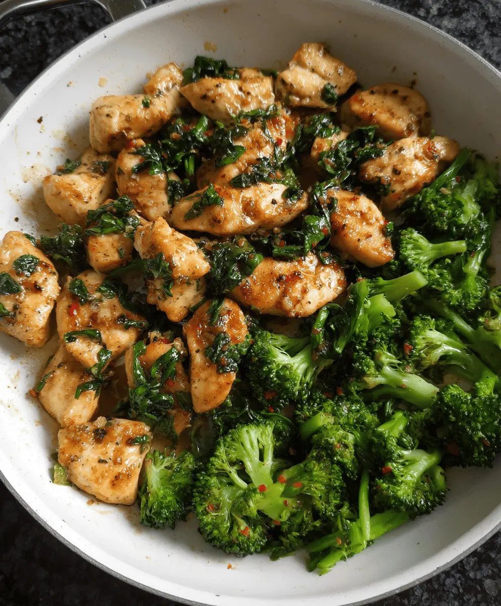 Easy Garlic Chicken with Broccoli and Spinach