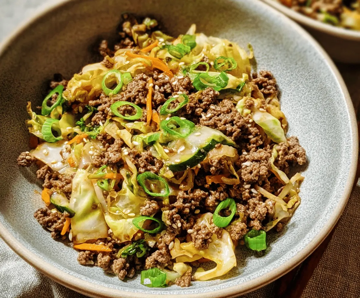 Easy Low-Carb Mongolian Beef and Cabbage Recipe