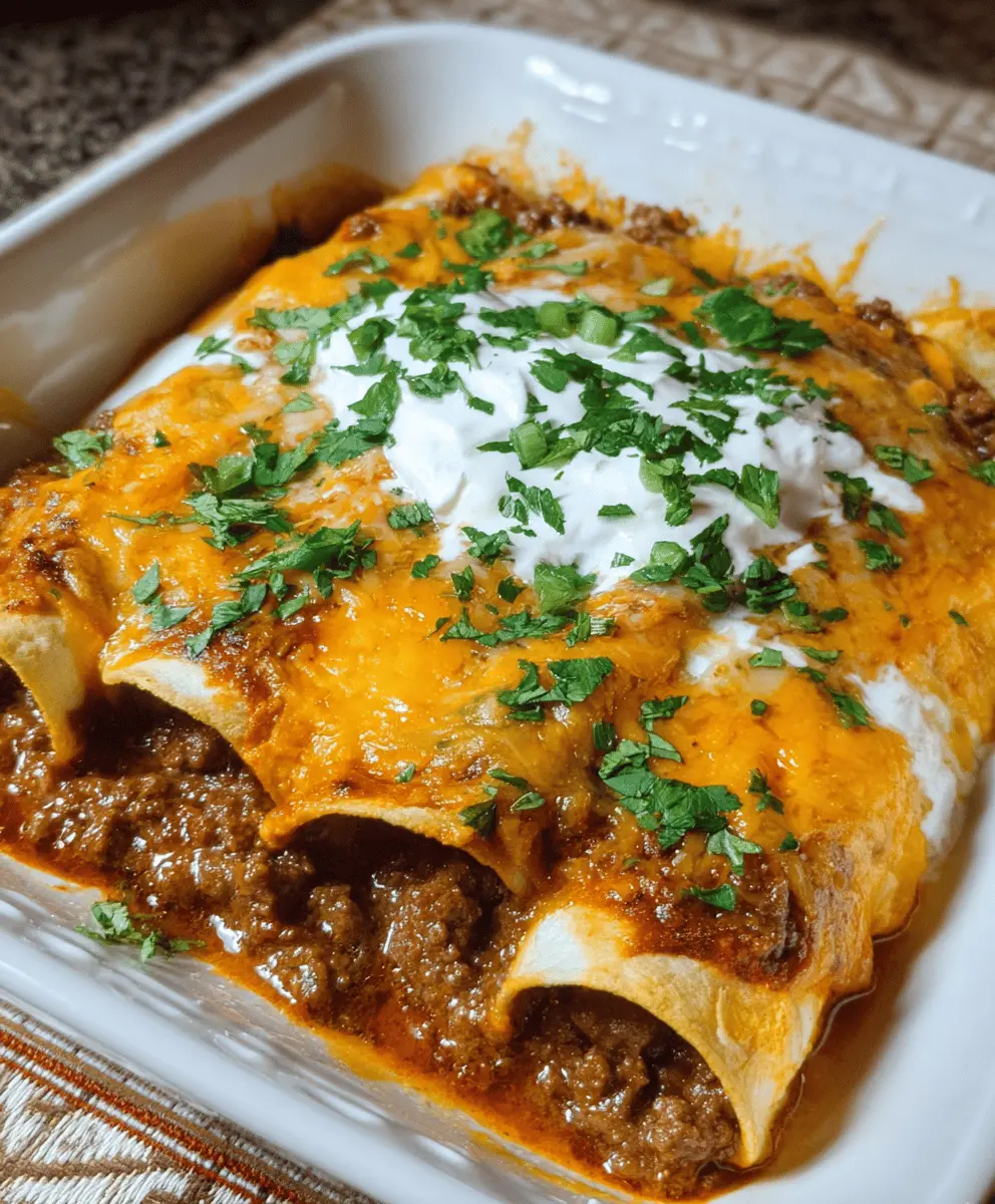 Easy Cheesy Ground Beef Enchiladas Recipe