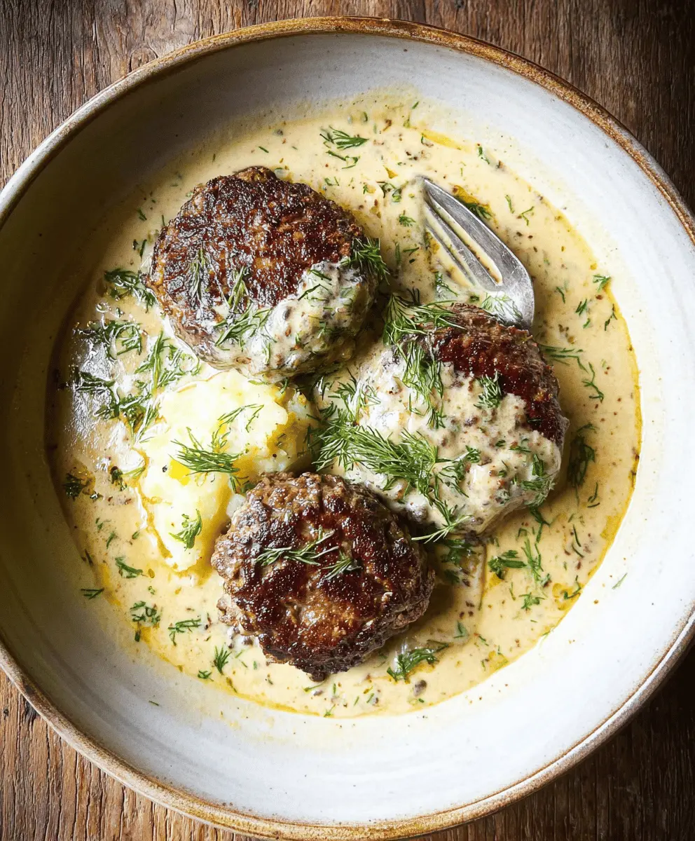 Creamy Dill Hamburger Steaks Recipe