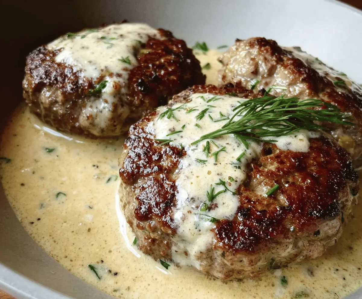 Creamy Dill Hamburger Steaks Recipe
