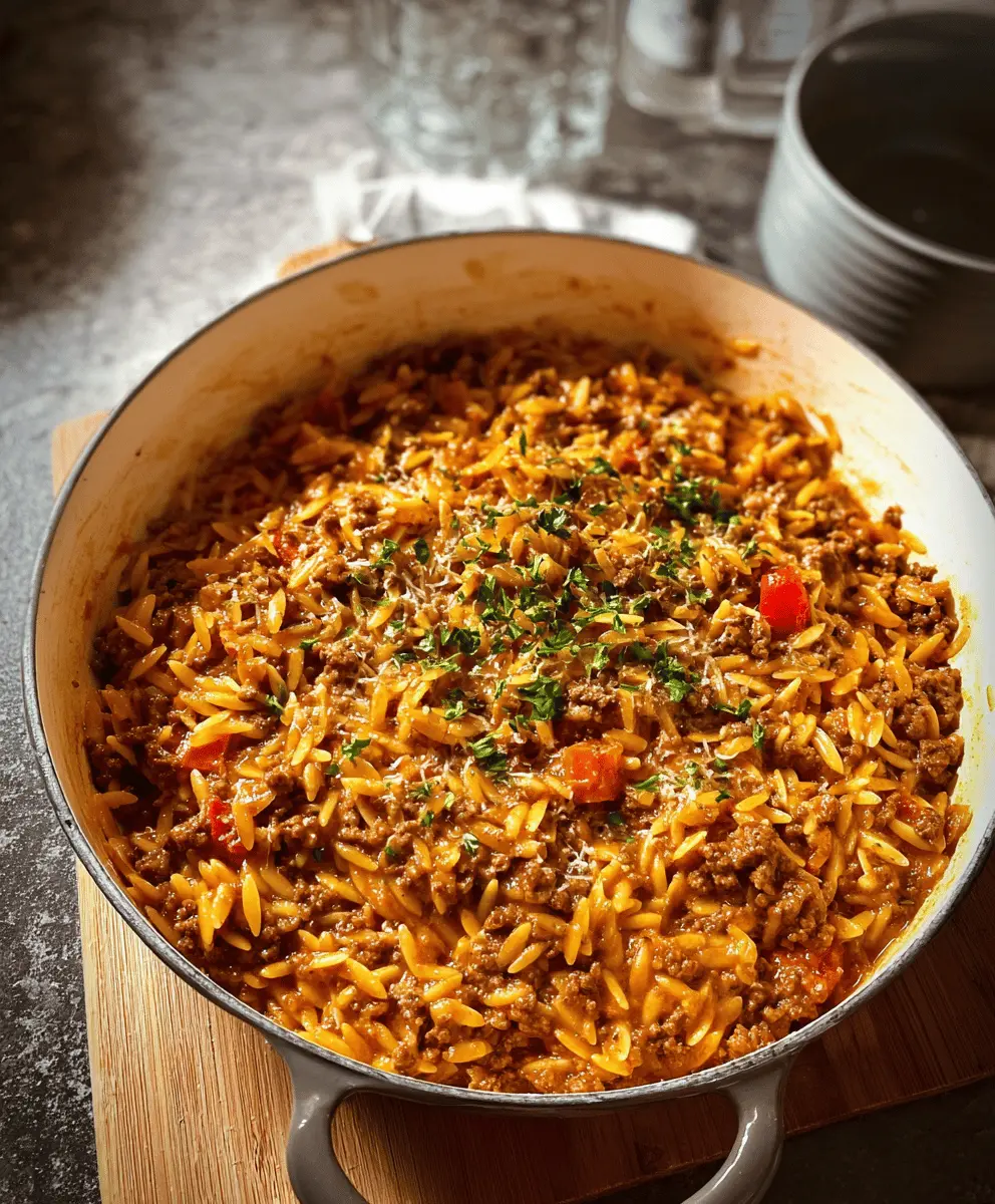 Easy Savory Ground Beef Orzo Dinner Recipe