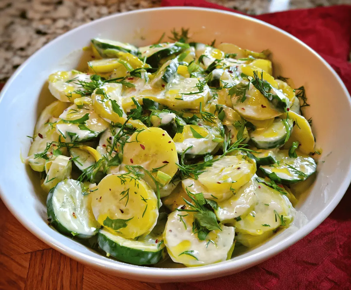 Creamy Pickle Juice Ranch Cucumber Salad Recipe
