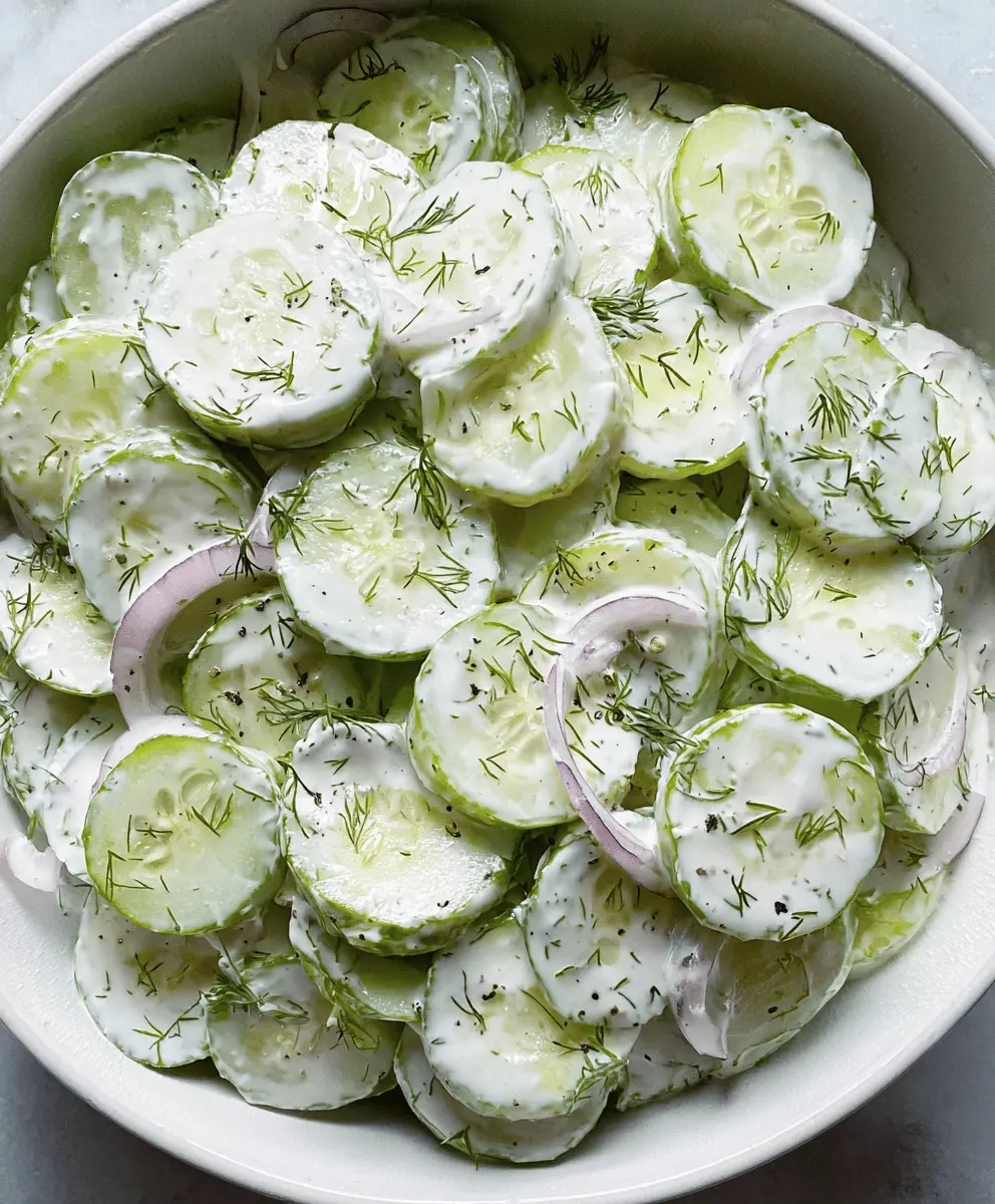 Easy Creamy Cucumber Salad Recipe