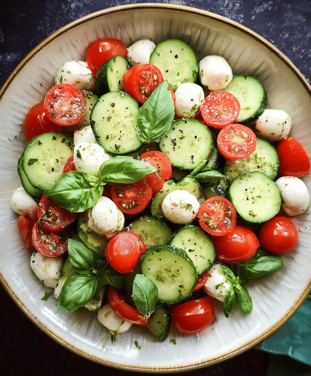 Easy Cucumber Caprese Salad Recipe