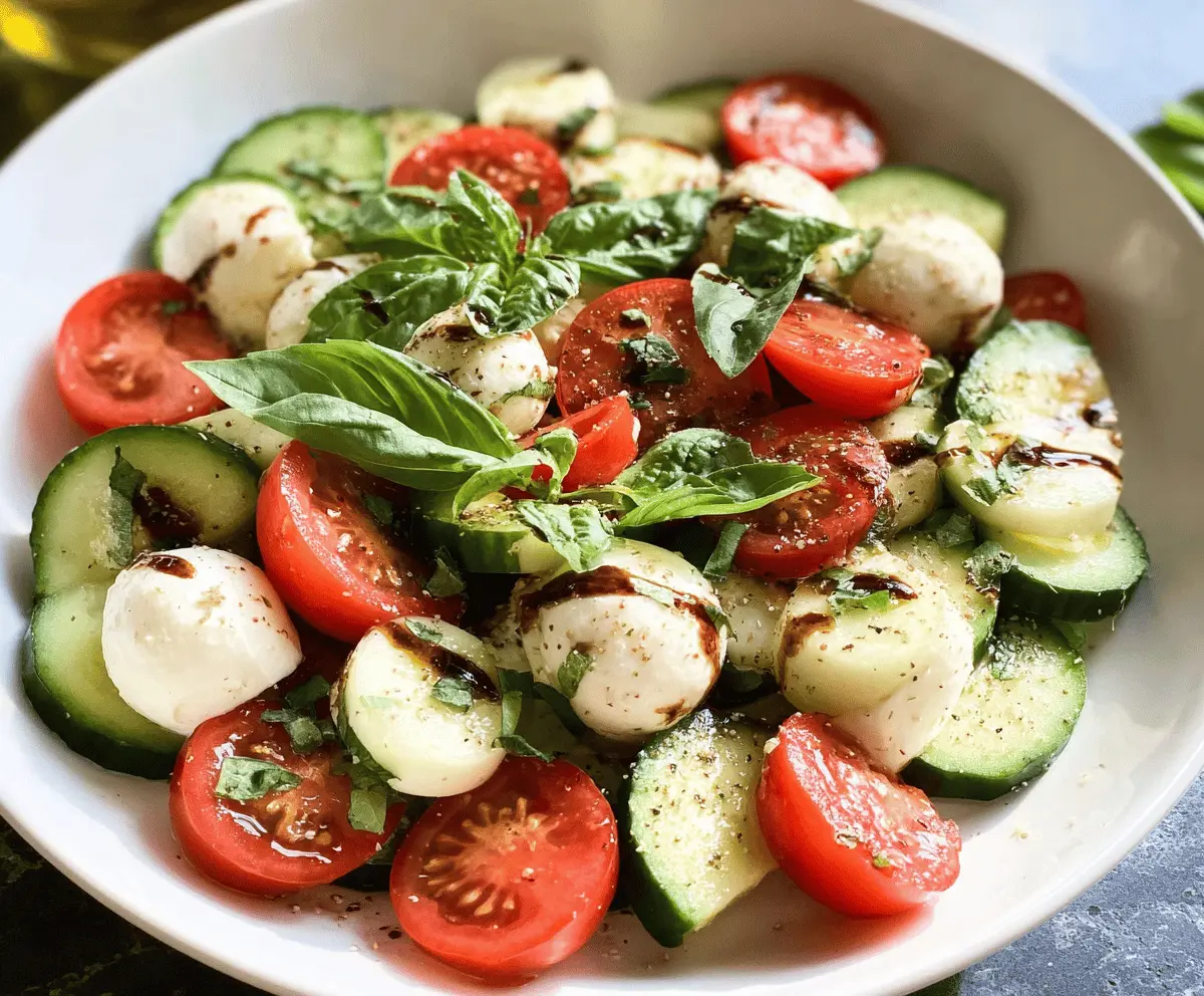 Easy Cucumber Caprese Salad Recipe