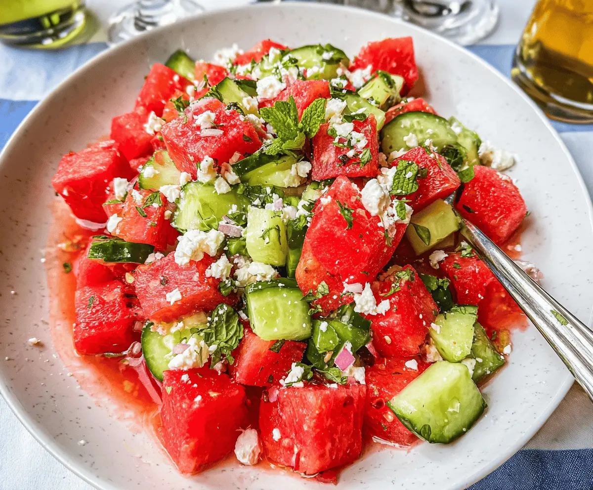 Refreshing Watermelon Cucumber Feta Salad Recipe