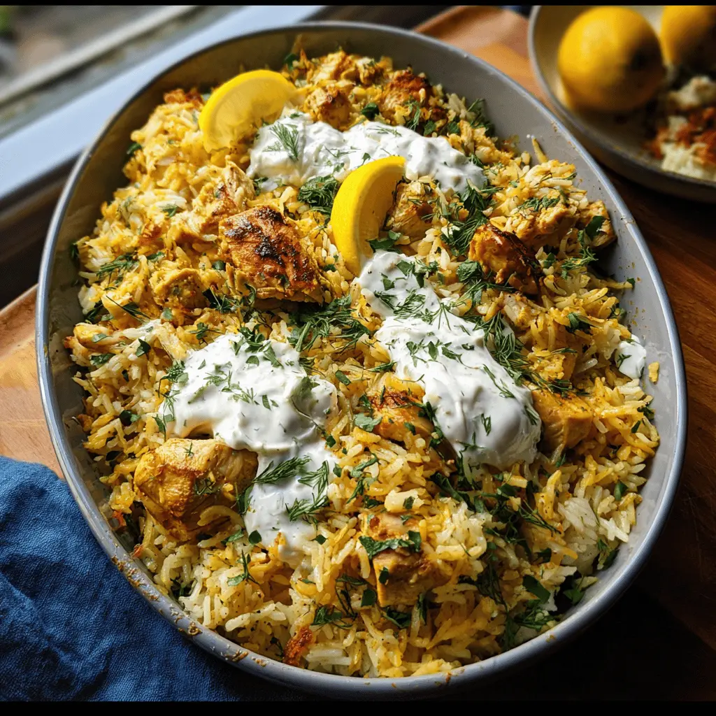 Easy Dump And Bake Chicken Tzatziki Rice Recipe