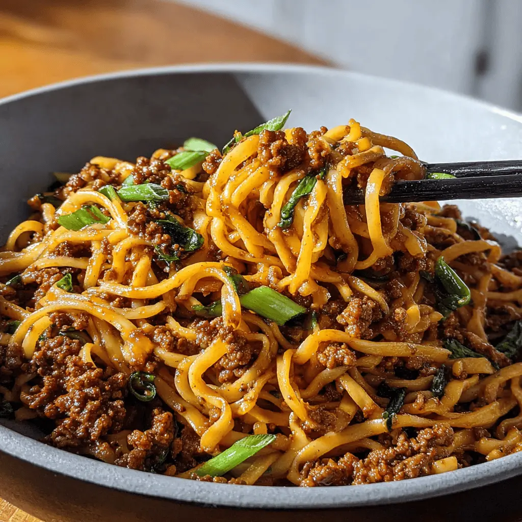 Easy Mongolian Ground Beef Noodles Recipe