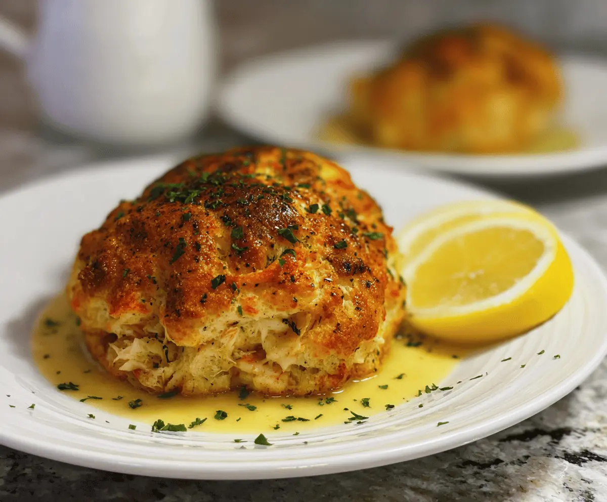 Crab-Stuffed Cheddar Bay Biscuits with Lemon Butter Sauce