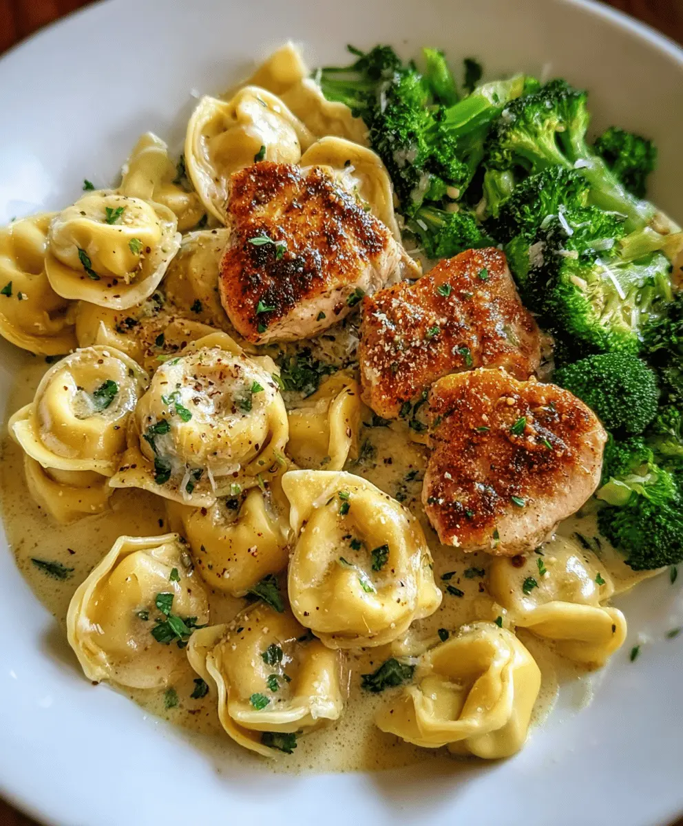 Creamy Garlic Parmesan Chicken Tortellini with Broccoli