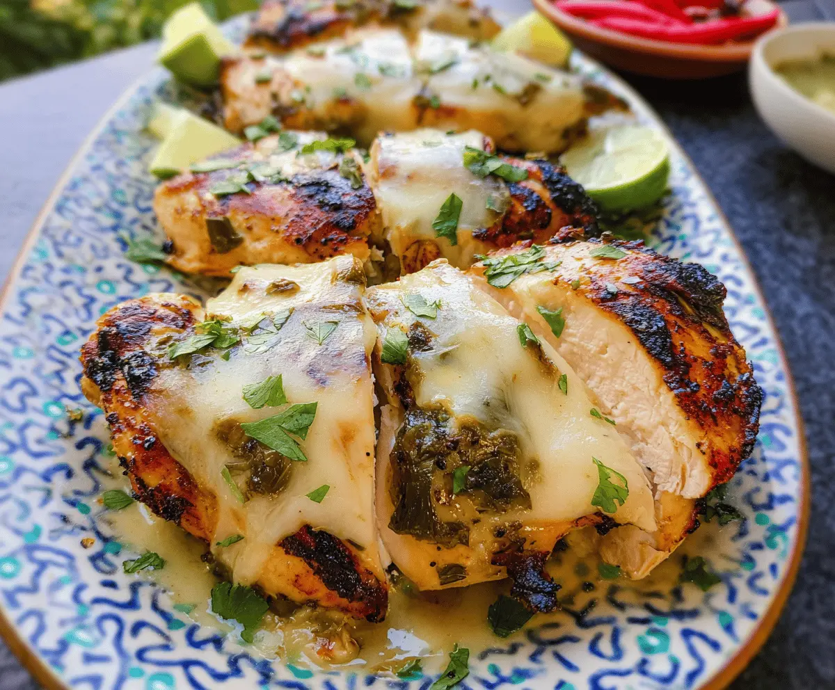 Grilled Salsa Verde Chicken with Melty Pepper Jack